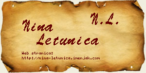 Nina Letunica vizit kartica